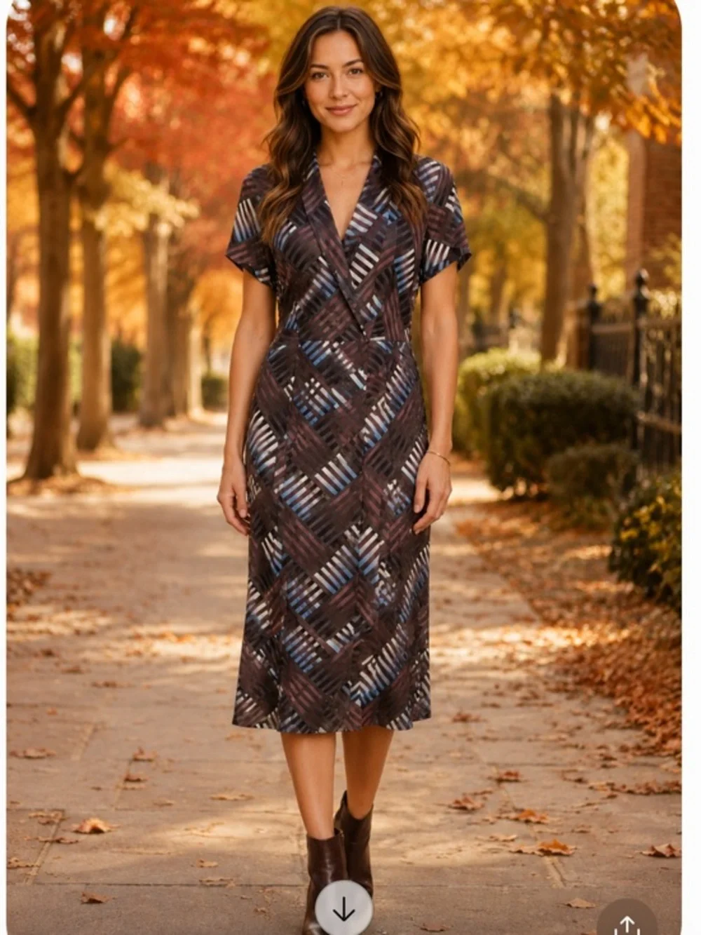NWT & Other Stories Silky Wrap up dress geometric print